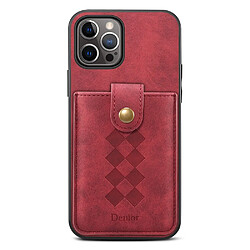 Coque en TPU + PU porte-carte, hybride amovible 2-en-1 rouge pour votre Apple iPhone 13 Pro 6.1 pouces