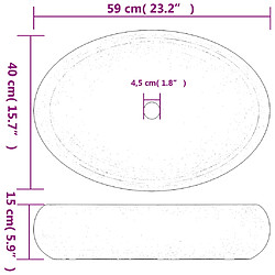 vidaXL Vasque à poser multicolore ovale 59x40x15 cm céramique pas cher