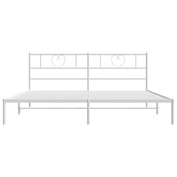 Acheter Maison Chic Lit adulte - Cadre de lit métal avec tête de lit,Structure du lit Contemporain pour chambre blanc 193x203 cm -MN81898