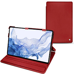 Housse cuir Samsung Galaxy Tab S8 Ultra - Rabat horizontal - Rouge ( Nappa - Pantone #d50032 ) - NOREVE