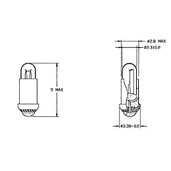 Ampoule spéciale 21714500 clair Culot: MS2.8 14 V 50 mA 1 set