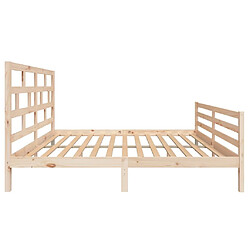 Maison Chic Lit adulte - Lit simple Cadre de lit,Structure du lit Contemporain Bois de pin massif 160x200 cm -MN14097 pas cher