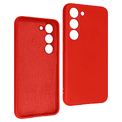 Avizar Coque pour Samsung Galaxy S23 Silicone Semi-rigide Finition Soft-touch Rouge