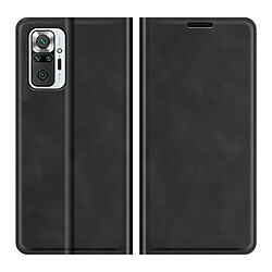 Etui en PU Toucher cutané auto-absorbé avec support noir pour votre Xiaomi Redmi Note 10 Pro