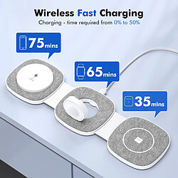 YESKAMO Station de Recharge de Poche, Charge Rapide pour iPhone 12/13/14/15 Series, Apple Watch 8/7/6/5/4/3/2/SE, AirPods 3/2/Pro