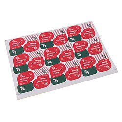 10 Feuilles (180pcs) Joyeux Noël Autocollants Papier Motif Chaussettes de Noël Stickers Étiquettes pour Noël Carte Cadeau Pâtisserie