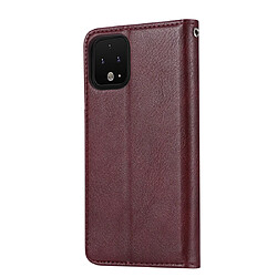 Wewoo Housse Coque Pour Google Pixel 4 Knead Skin Texture Etui à rabat horizontal en cuir avec cadre photoporte-cartes et emplacements cartes et portefeuille vin rouge