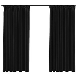 vidaXL Rideaux occultants aspect lin crochet 2pcs Anthracite 140x175cm