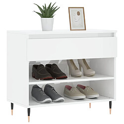 Avis Maison Chic Armoire à chaussure,Meuble à Chaussures Blanc brillant 70x36x60 cm Bois ingénierie -MN83645