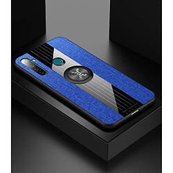 Wewoo Coque Souple Pour OPPO Realme Q XINLI tissu de couture Housse de protection en TPU antichoc avec support d'anneau bleu