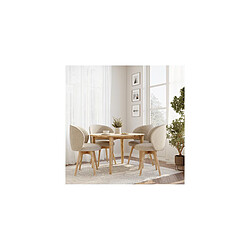 ICONIK INTERIOR Fauteuil En Bouclette Fausse Fourrure Tapissée - Boucles Blanches - Yuna Blanc