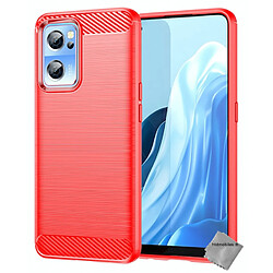 Htdmobiles Coque silicone gel carbone pour OnePlus Nord CE 2 5G + film ecran - ROUGE