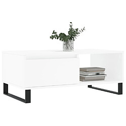 Avis Maison Chic Table basse,Table Console Table d'appoint, Table pour salon Blanc 90x50x36,5 cm Bois d'ingénierie -MN86087