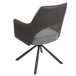 Decoshop26 Chaise de salle à manger fauteuil rotatif en tissu/textile gris foncé cadre trépied en métal 04_0006330 pas cher