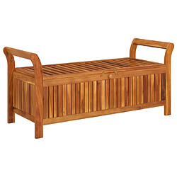 Helloshop26 Banc de jardin meuble de patio d'extérieur terrasse de rangement de jardin avec coussin 126 x 50 x 60 cm bois d'acacia 02_0011807