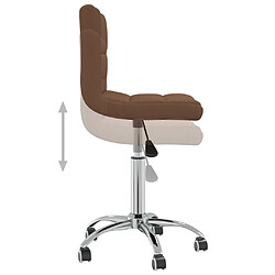 Acheter vidaXL Chaise pivotante de salle à manger Marron Tissu