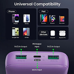 Avis SANAG Batterie Externe 26800Mah Ultra Haute Capacité Power Bank, Pd 3.0 Usb C In & Out Chargeur Portable, Charge Rapide Tri-Output Batterie Portable Pour Iphone 15/14/13 Pro Samsung Huawei-Violet