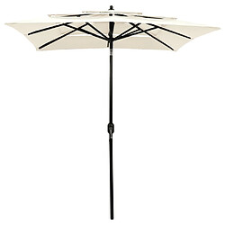 Maison Chic Parasol Jardin | Parasol à 3 niveaux avec mat en aluminium Sable 2x2 m - GKD73146