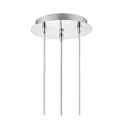 Luminaire Center Suspension Lyall chrome poli et verre moulé 3 ampoules