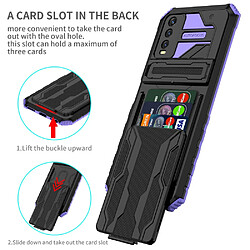 Coque en TPU anti-chocs avec béquille et porte-carte, violet pour votre Vivo Y20/Y20i/Y12a/Y20s/Y12s