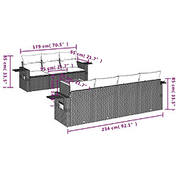 Avis Maison Chic Ensemble Tables et chaises d'extérieur 8 pcs avec coussins,Salon de jardin noir résine tressée -GKD271198