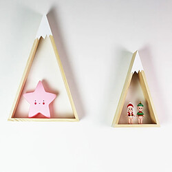 Wewoo 2 PCS Set en bois neige montagne Triangle House Rack enfants chambre décoration blanc