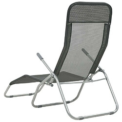 Acheter Maison Chic Lot de 2 Chaises longues pliables | Bain de soleil Relax | Transat Textilène Anthracite -GKD40854