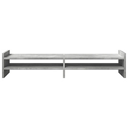 Avis vidaXL Support de moniteur gris béton 100x27x20 cm bois d'ingénierie