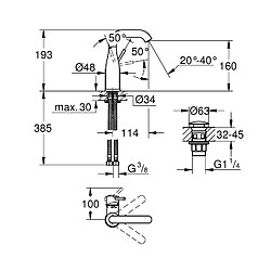 Grohe 23798001 Mitigeur monocommande pour lavabo DN 15M Chromé