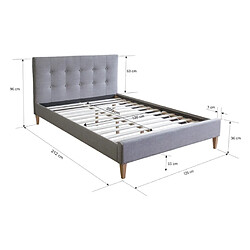 Avis Homestyle4U Lit double en tissu rembourre 120x200 avec sommier a lattes