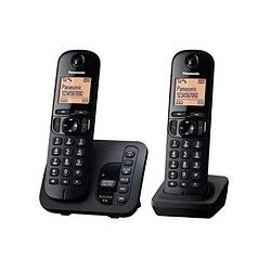 Téléphone sans fil duo dect noir avec répondeur - KXTGC222FRB - PANASONIC