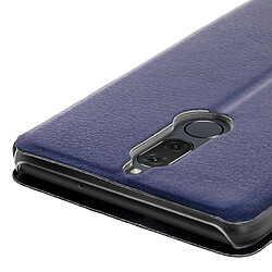 Avizar Etui Huawei Mate 10 Lite Housse Clapet à Fenêtre Fonction Support - Bleu nuit pas cher