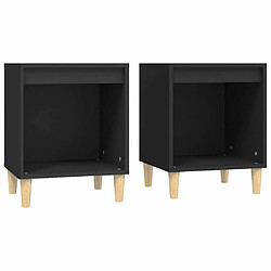 Maison Chic Lot de 2 Tables de chevet - Tables de Nuit Noir 40x35x50 cm