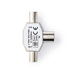 NEDIS Répartiteur coaxial 2x CEI (Coaxiaux) Mâles - CEI (Coaxial) Femelle Métal