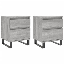 Maison Chic Lot de 2 Tables de chevet - Tables de Nuit sonoma gris 40x35x50 cm bois ingénierie