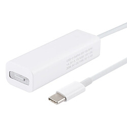 Acheter Wewoo 5 broches MagSafe 2 Magnétique T-Tip Femelle vers USB-C / Type-C Convertisseur Adaptateur de Charge Mâle pour MacBook Pro Blanc