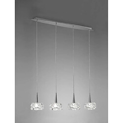 Luminaire Center Suspension O2 4 Ampoules G9 Line, chrome poli