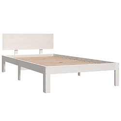 Avis Maison Chic Lit adulte - Lit simple Cadre de lit,Structure du lit Contemporain Blanc Bois de pin massif 100x200 cm -MN54357