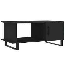 vidaXL Table basse noir 90x50x40 cm bois d'ingénierie