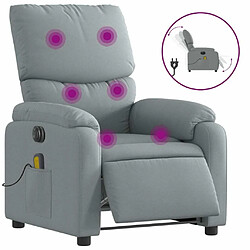 Maison Chic Fauteuil Relax pour salon, Fauteuil de massage inclinable électrique gris clair tissu -GKD53351