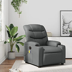 Maison Chic Fauteuil Relax pour salon, Fauteuil de massage inclinable Gris Similicuir -GKD68588