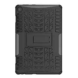 Coque en TPU texture de pneu, résistant aux chocs avec béquille pour votre Lenovo Tab M10 (Gen 3) - noir