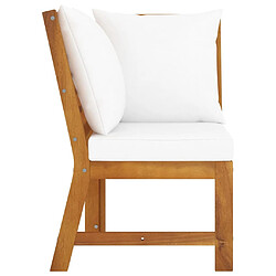 Acheter Maison Chic Salon de jardin 3 pcs - Table et chaises d'extérieur - Mobilier/Meubles de jardin Moderne avec coussin crème Bois d'acacia solide -MN97863