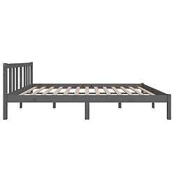 Maison Chic Lit adulte - Lit simple Cadre de lit,Structure du lit Contemporain Gris Bois massif 120x200 cm -MN46789 pas cher