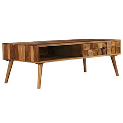 vidaXL Table basse Bois massif avec finition miel 110x50x37 cm