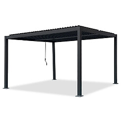 Avril Paris Tonnelle/Pergola bioclimatique lames orientables en aluminium 3x4m - Anthracite - BELAIR pas cher