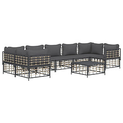 Avis Maison Chic Salon de jardin 8 pcs + coussins - Mobilier/Meubles de jardin - Table et chaises d'extérieur anthracite résine tressée -MN12684