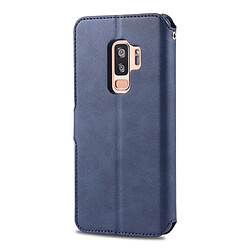 Avis Wewoo Housse Coque Pour Galaxy S9 Plus AZNS Étui en cuir PU avec support et fentes cartes et cadre photo texture de mollet et Bleu