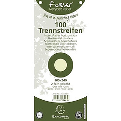 Exacompta Fiches intercalaires, 105 x 240 mm, vert - Lot de 7 pas cher