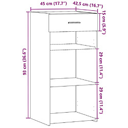 vidaXL Buffet noir 45x42,5x93 cm bois d'ingénierie pas cher